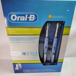 Oral-B Professional Care 3250 2 Handles & 4 Brush Heads New Large Set